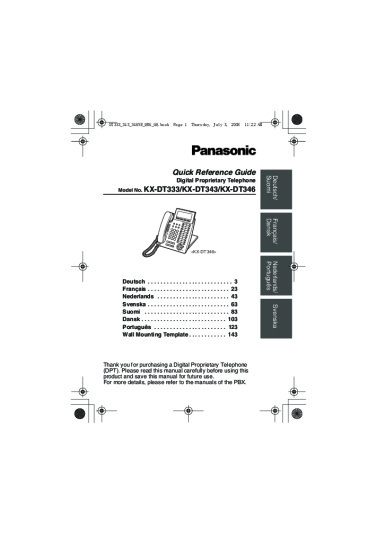 Panasonic KX-DT333 Bedienungsanleitung