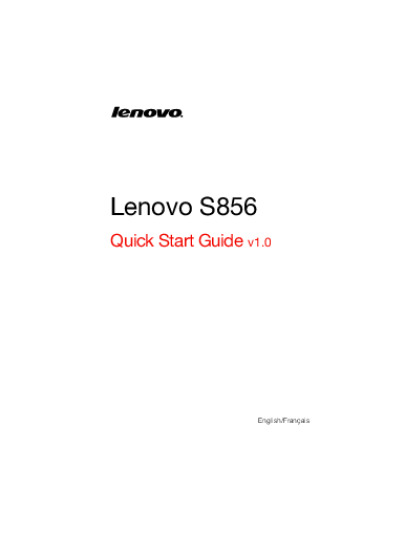 Lenovo S856 Bedienungsanleitung