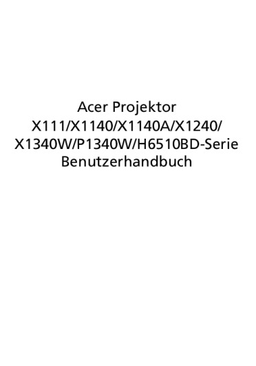 Acer H6510BD Bedienungsanleitung