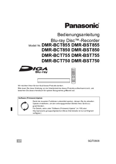 Panasonic DMR-BCT750 Bedienungsanleitung