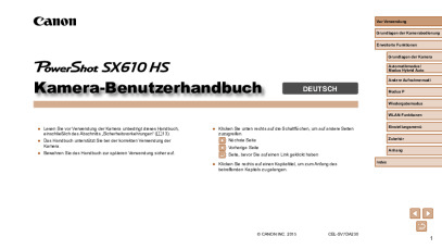 Canon PowerShot SX610 HS Bedienungsanleitung