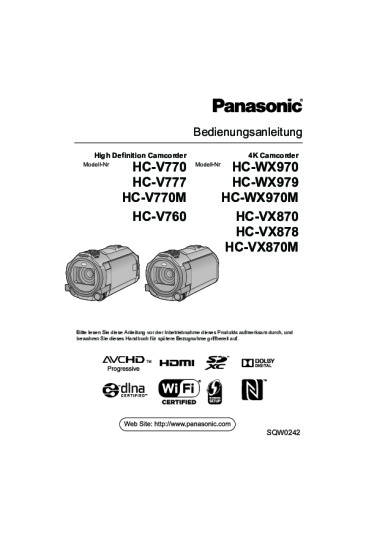 Panasonic HC-V777 Bedienungsanleitung