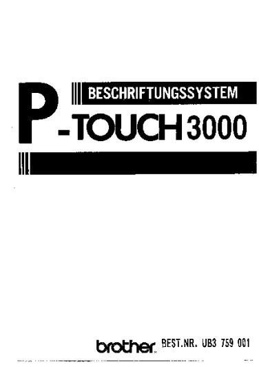 Brother P-Touch 3000 Bedienungsanleitung