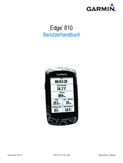 Garmin Edge 810 Bedienungsanleitung