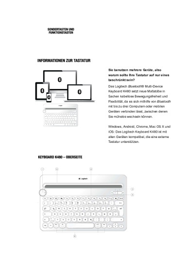 Logitech K480 Bedienungsanleitung