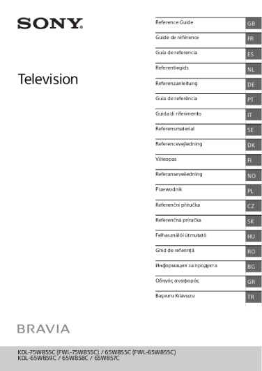 Sony Bravia KDL-65W855C Bedienungsanleitung