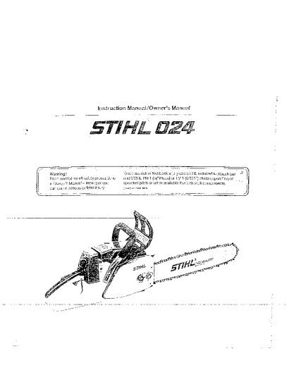 Stihl 024 Bedienungsanleitung