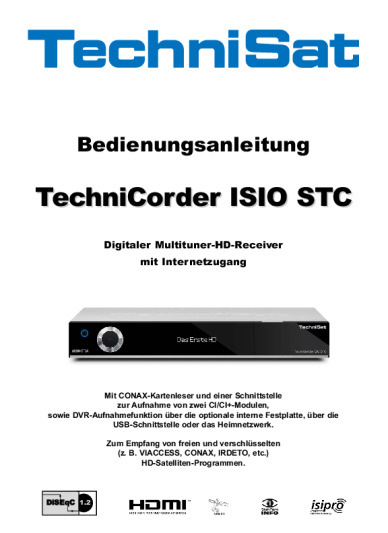 Technisat TechniCorder ISIO STC Bedienungsanleitung