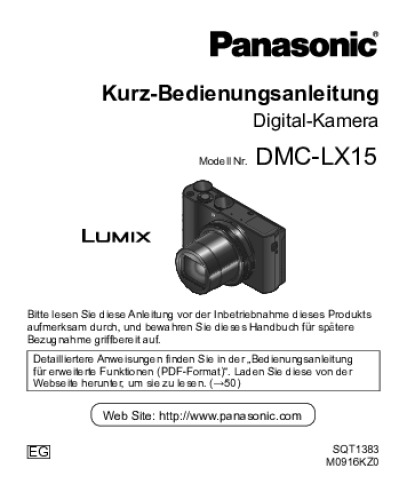 Panasonic DMC LX15 Bedienungsanleitung