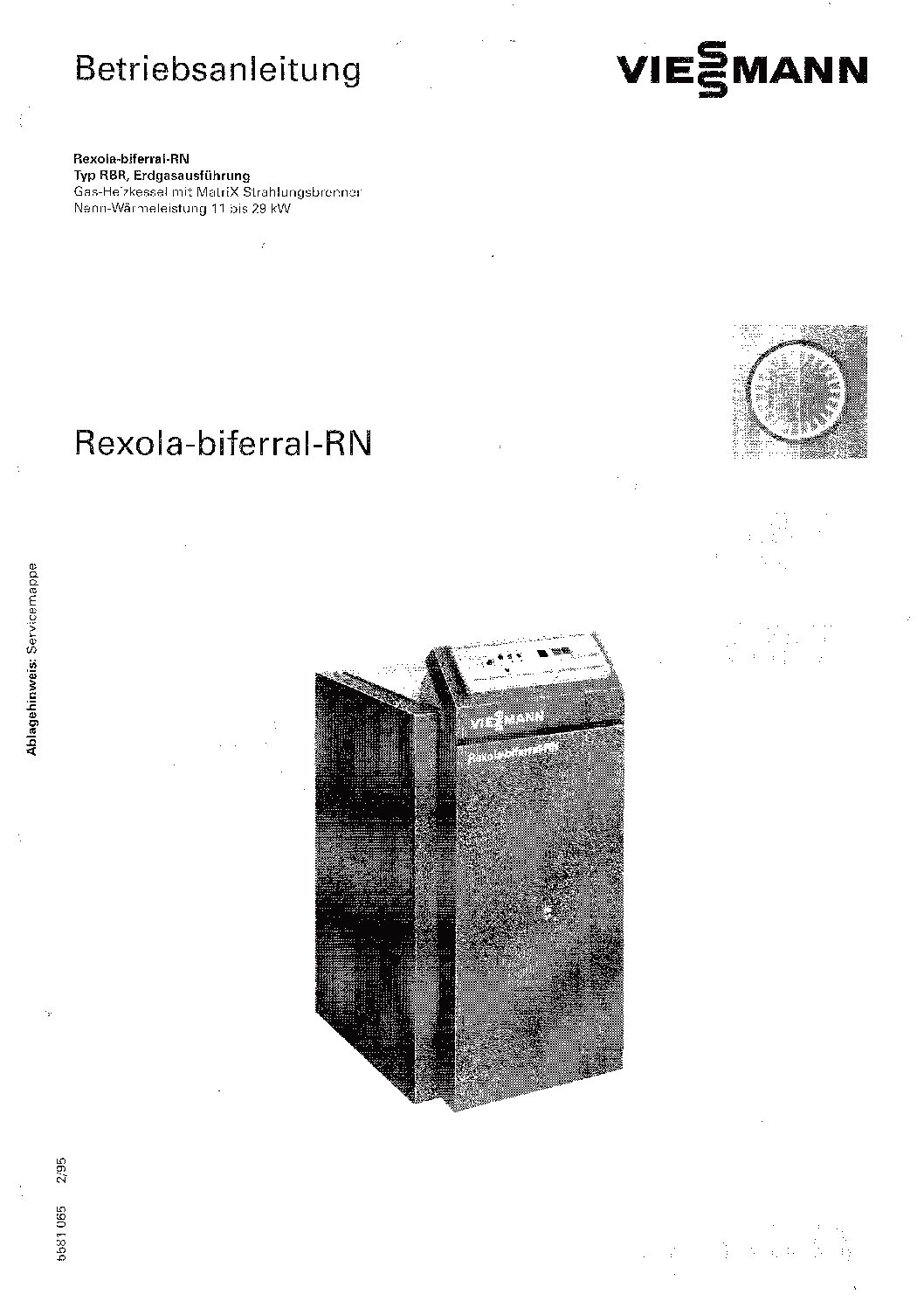 Viessmann Rexola-biferral-RN Bedienungsanleitung