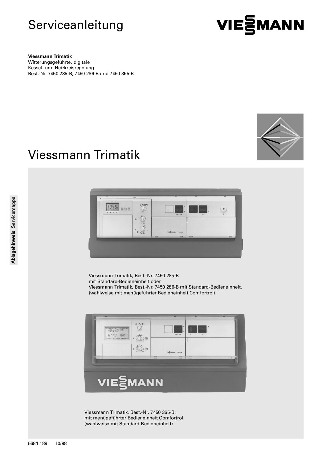 Viessmann Trimatik 7450 Bedienungsanleitung