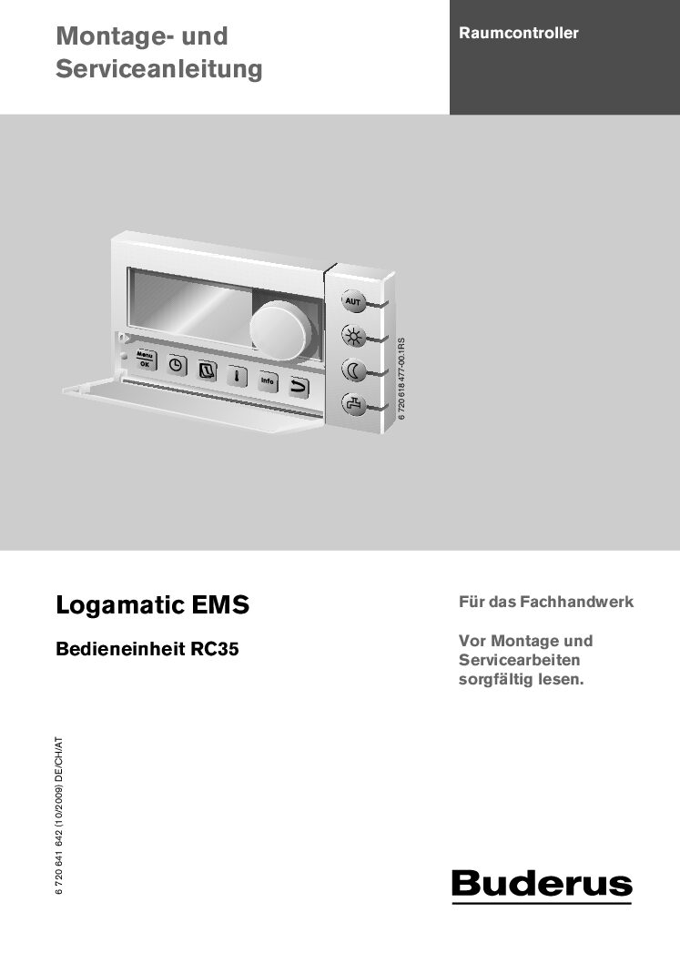 Buderus Logamatic EMS RC35 Bedienungsanleitung