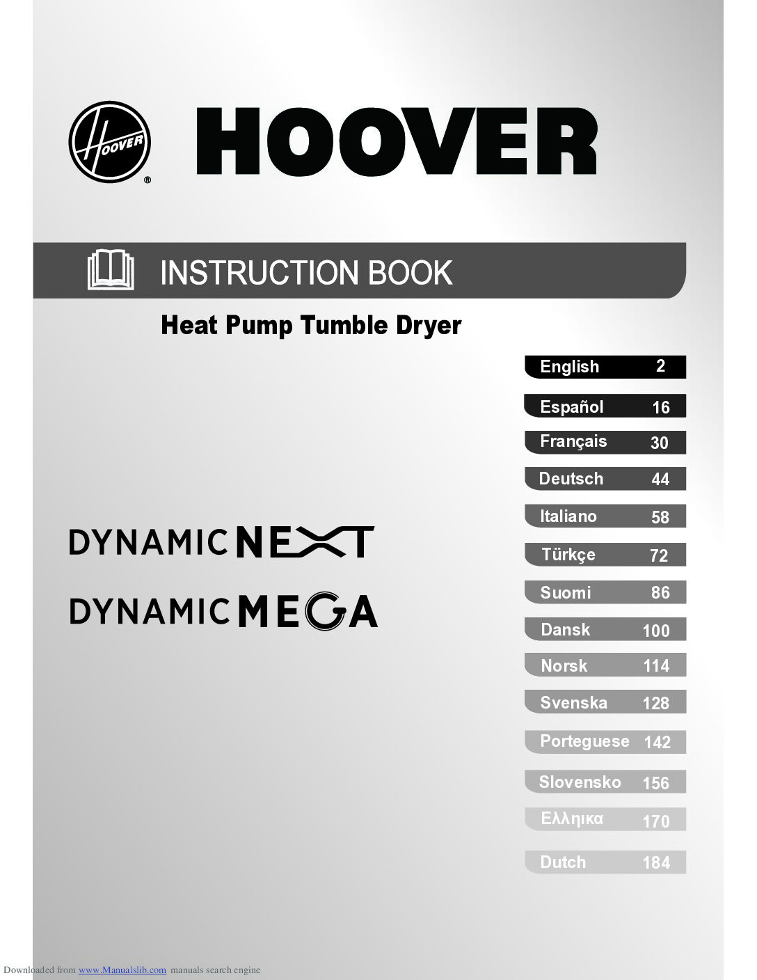 Hoover Dynamic Next Bedienungsanleitung