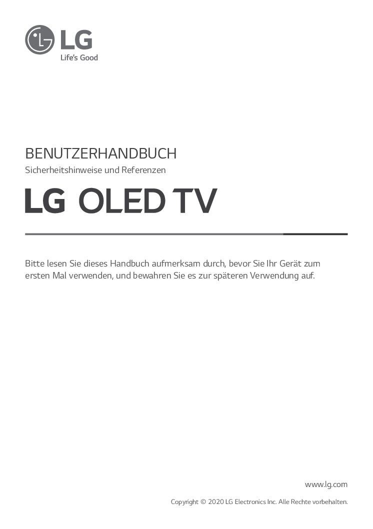 LG OLED65CX9LA Bedienungsanleitung