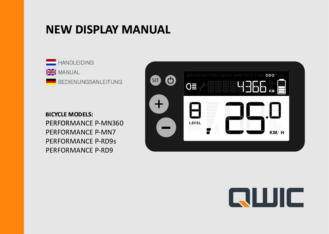 Qwic H501 Display - PERFORMANCE P-MN7 Bedienungsanleitung