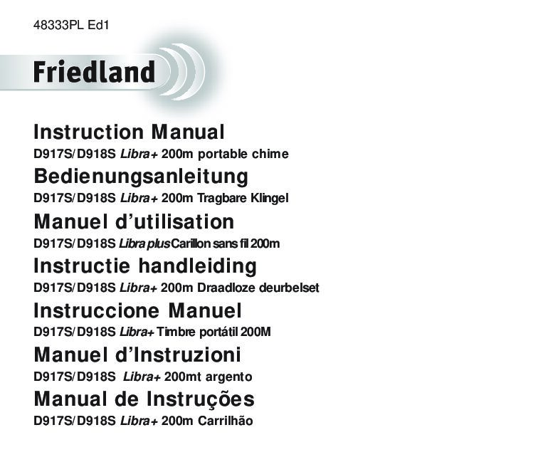 Friedland D918S Libra plus Bedienungsanleitung