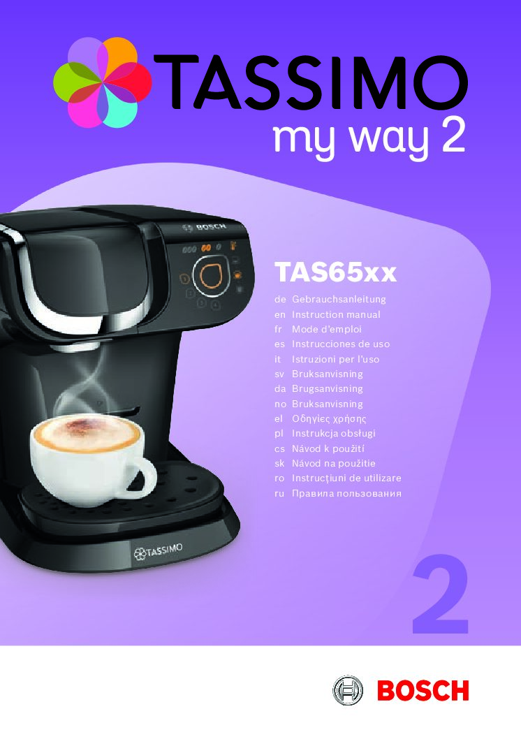 Bosch Tassimo My Way 2 Bedienungsanleitung