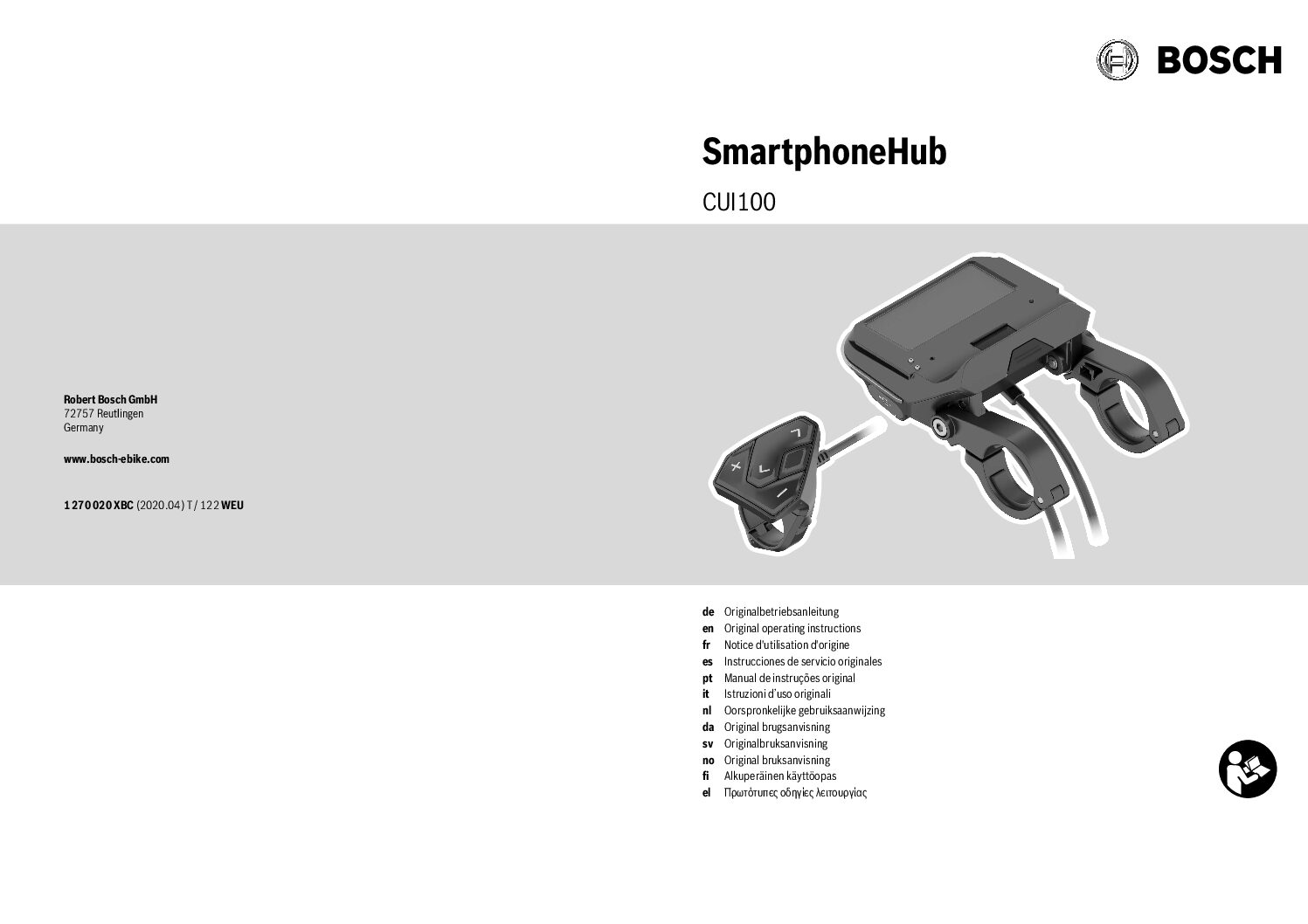 Bosch SmartphoneHub CUI100 Bedienungsanleitung