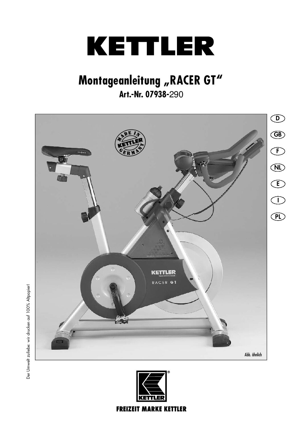 Kettler Racer GT 07938-290 Bedienungsanleitung