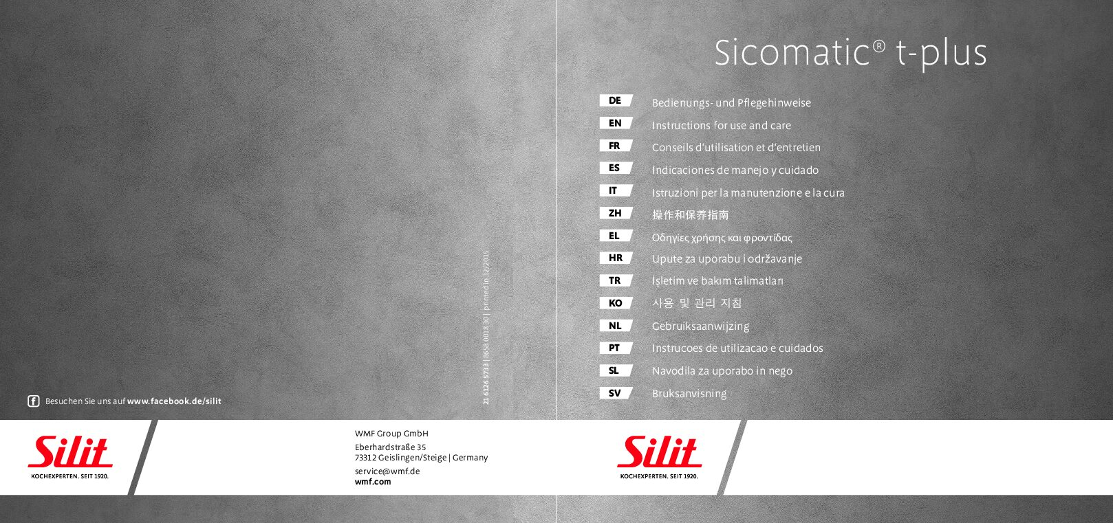Silit Sicomatic t-plus Bedienungsanleitung