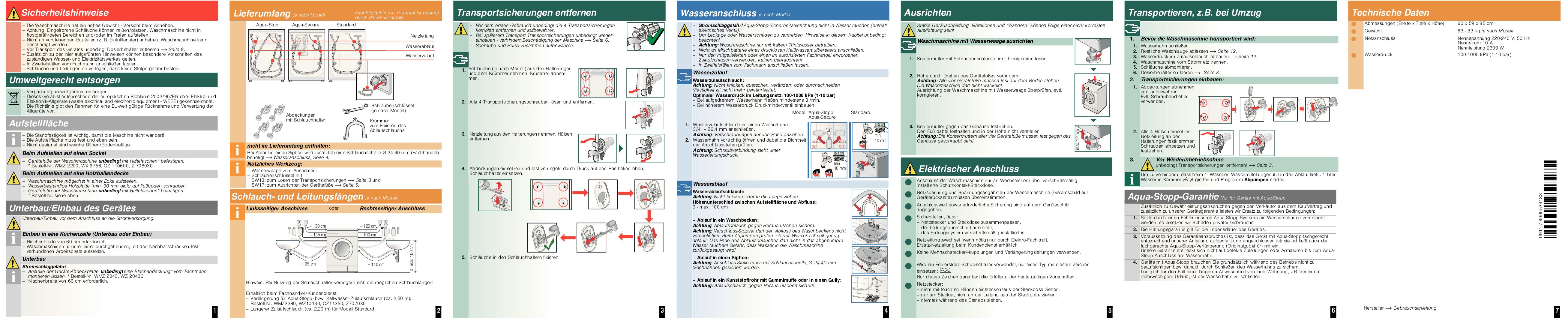 Bosch WAS28840 Eco Logixx 8 i-DOS Bedienungsanleitung