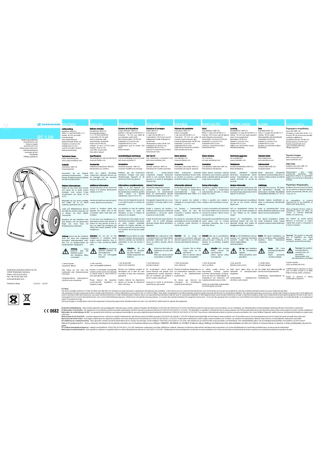 Sennheiser RS120 II Bedienungsanleitung