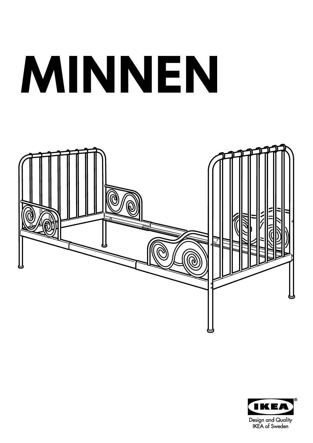 Ikea MINNEN Meegroeibed Bedienungsanleitung