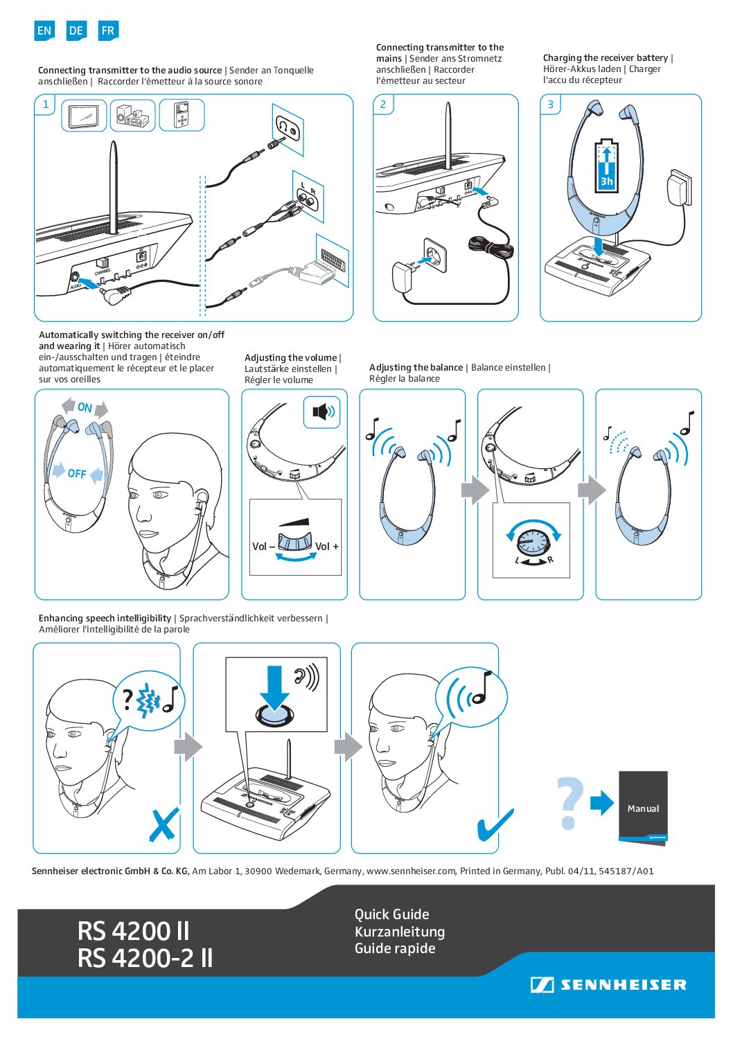 Sennheiser rs 4200 2 Bedienungsanleitung