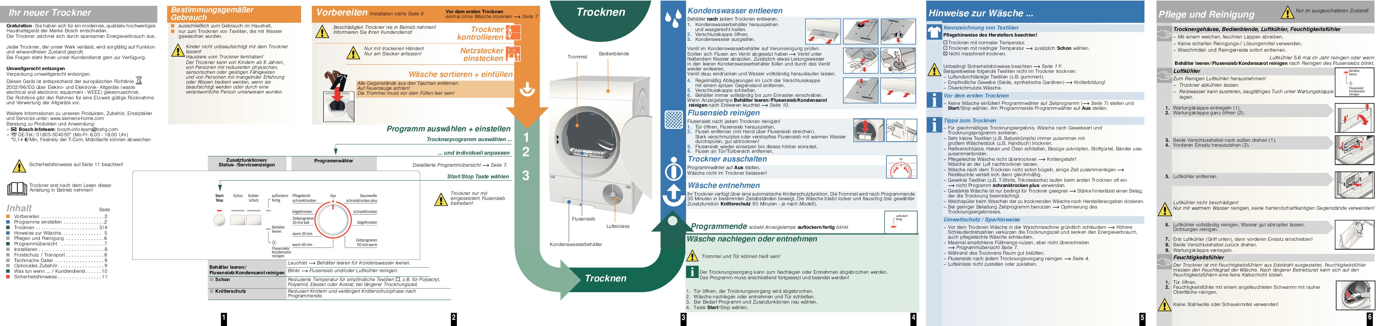 Bosch WTC84102 Classixx 7 Bedienungsanleitung