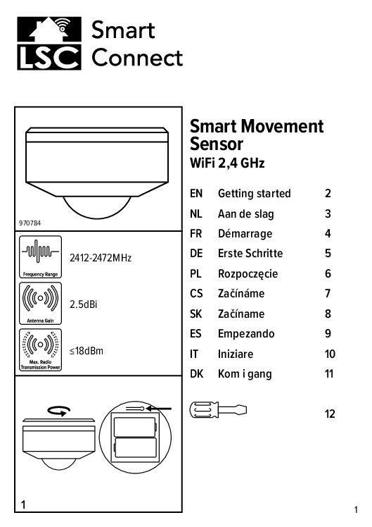 LSC Smart Connect - Action Smart Movement Sensor 970784 Bedienungsanleitung
