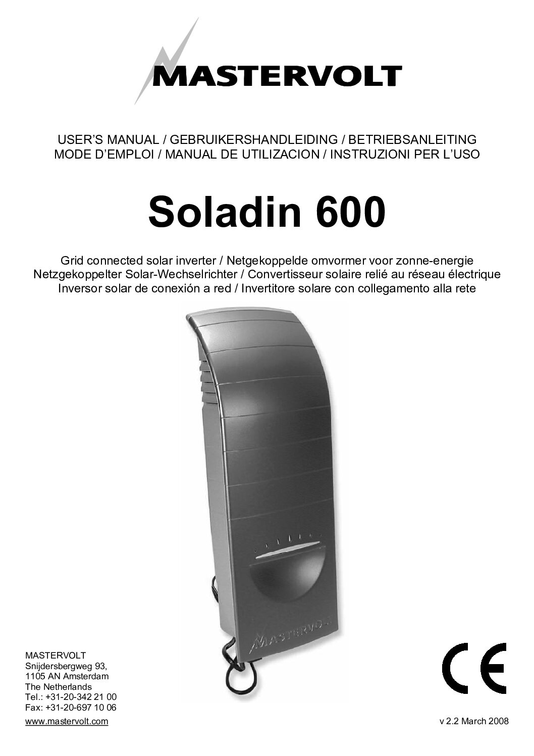 Mastervolt Soladin 600 Bedienungsanleitung