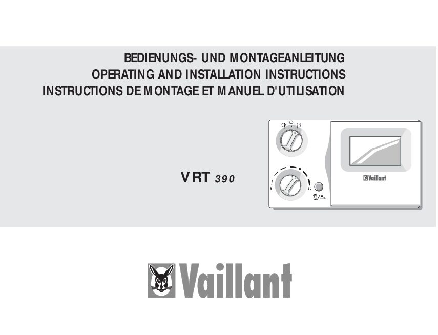 Vaillant VRT 390 Bedienungsanleitung
