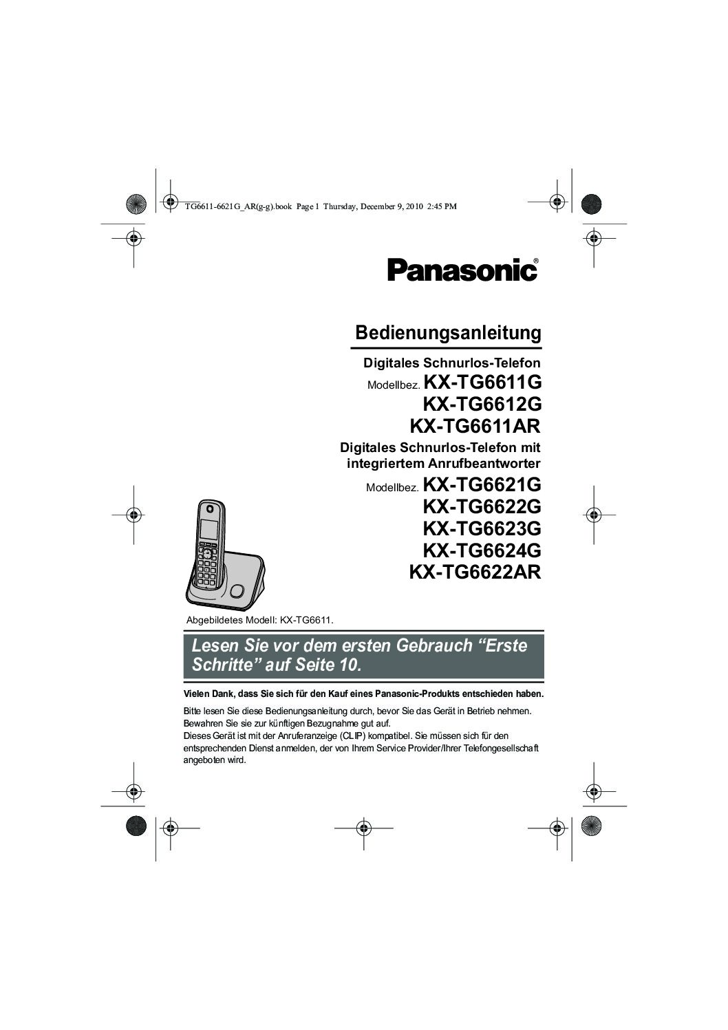 Panasonic KX-TG6621 Bedienungsanleitung