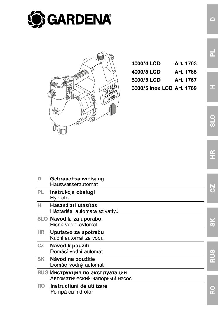 Gardena 4000-5 LCD -1765 Bedienungsanleitung