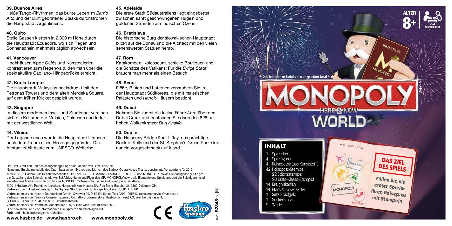 Hasbro Monopoly World Bedienungsanleitung