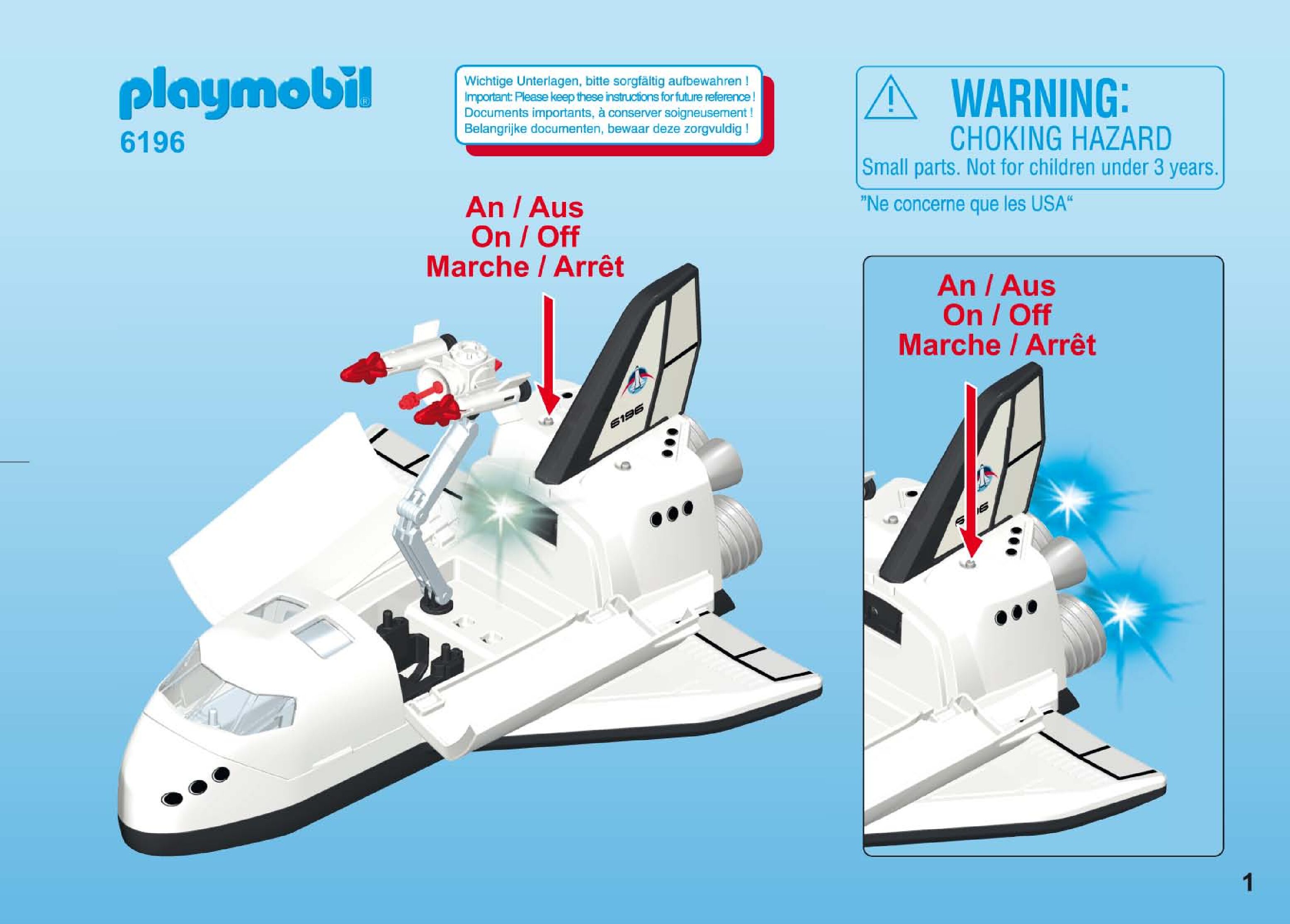 Playmobil 6196 Space Shuttle met bemanning Bedienungsanleitung