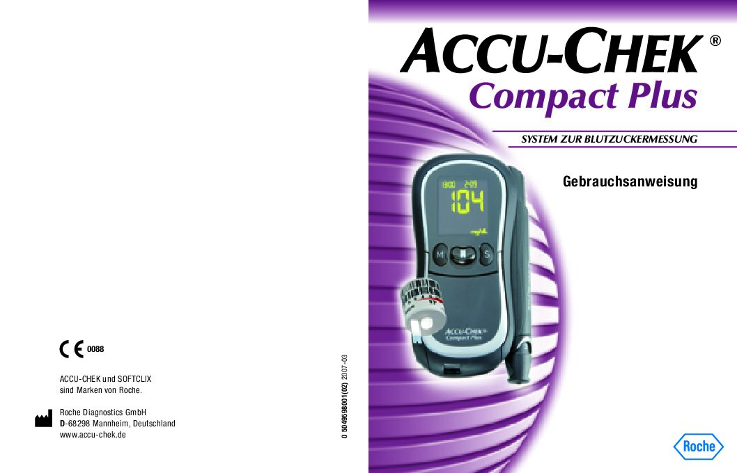 ACCU-CHEK Compact Plus Bedienungsanleitung