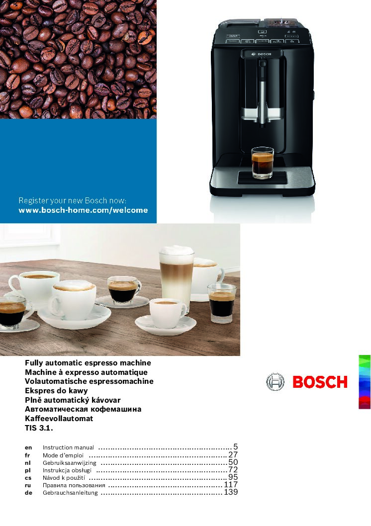 Bosch TIS30129RW VeroCup 100 Bedienungsanleitung