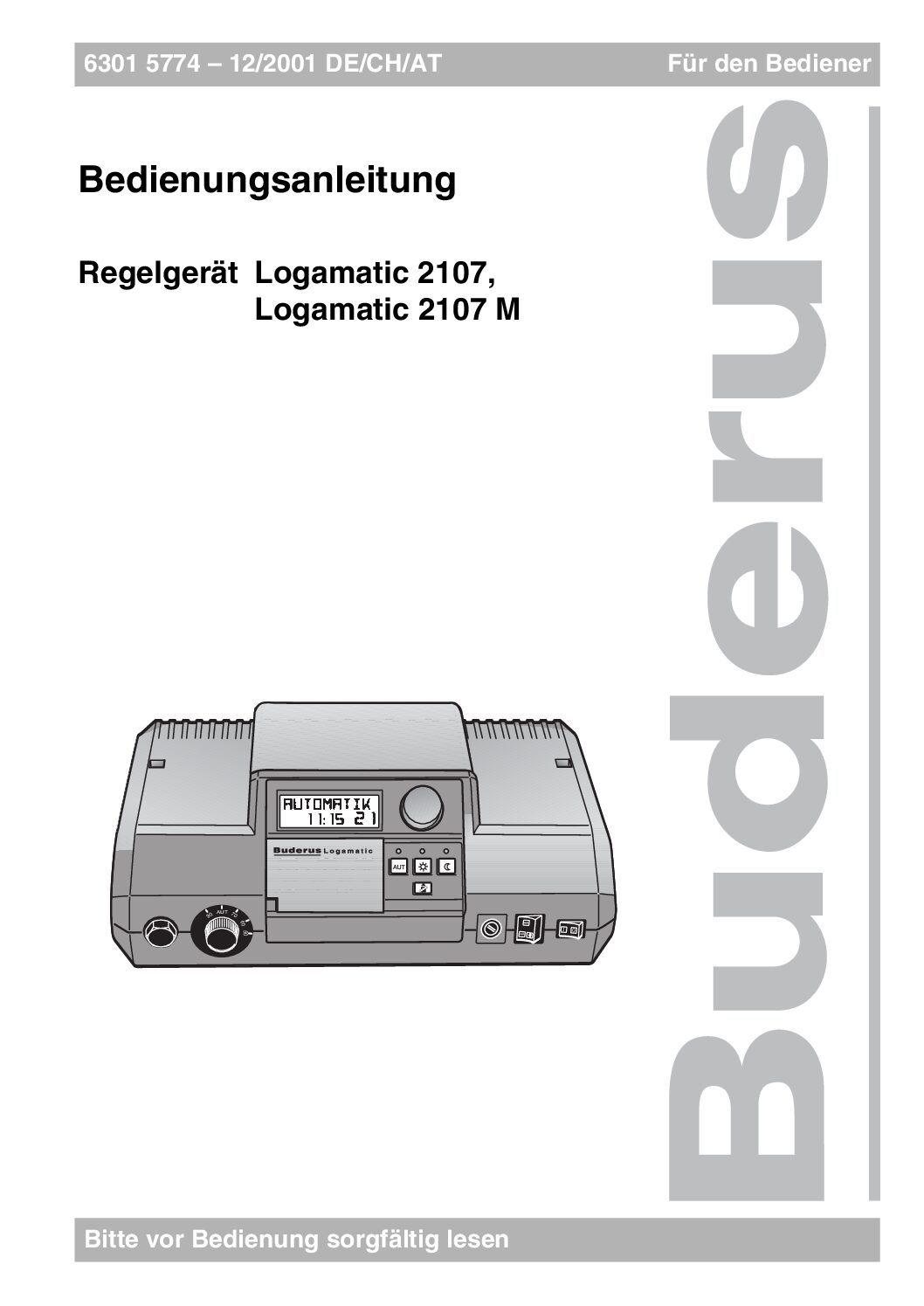 Buderus Logamatic 2107 M Bedienungsanleitung