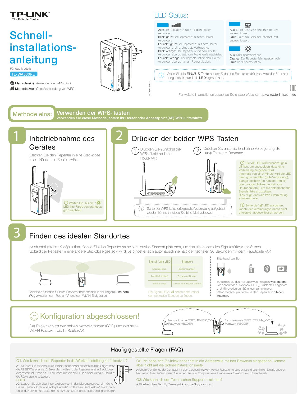 TP-LINK TL-WA860RE Bedienungsanleitung