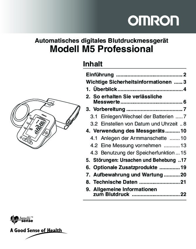 Omron M5 Professional Bedienungsanleitung