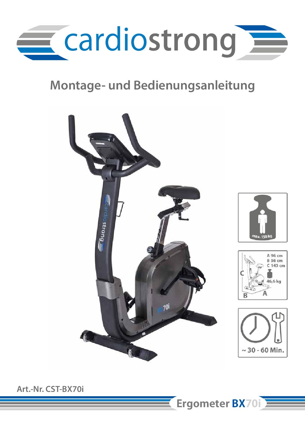 Cardiostrong BX70i - Ergometer Bedienungsanleitung