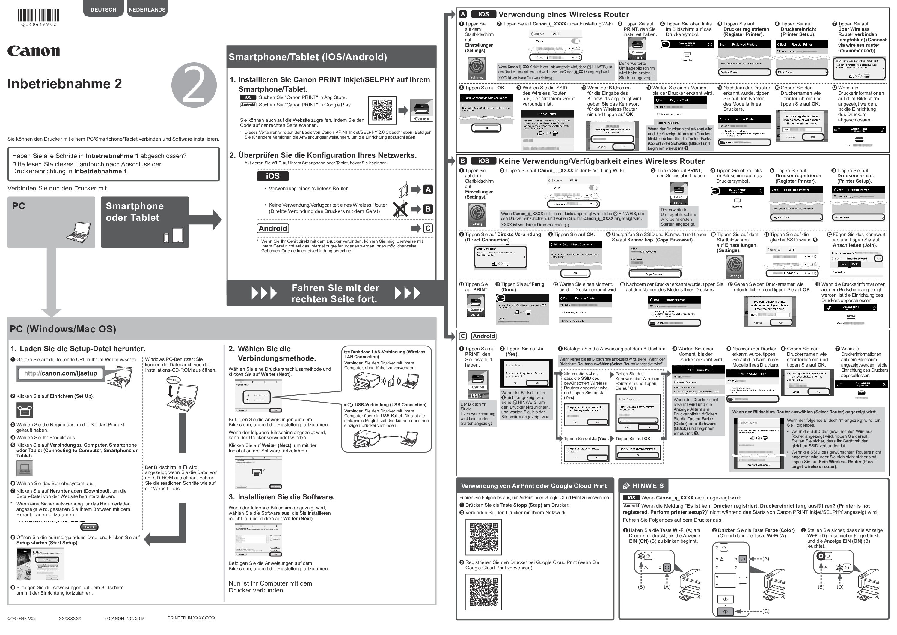 Canon PIXMA MG3600 series Bedienungsanleitung