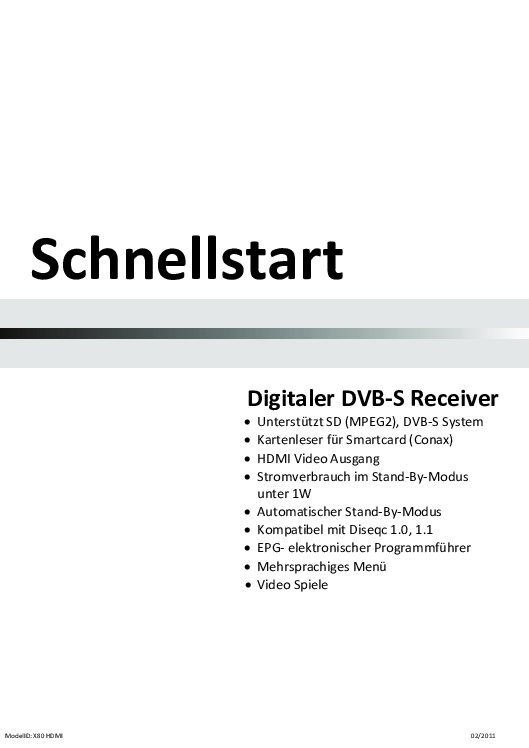 Opticum X80 HDMI Bedienungsanleitung