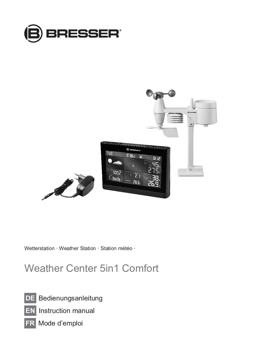 Bresser 7002550 Comfort Weather Center 5in1 Bedienungsanleitung