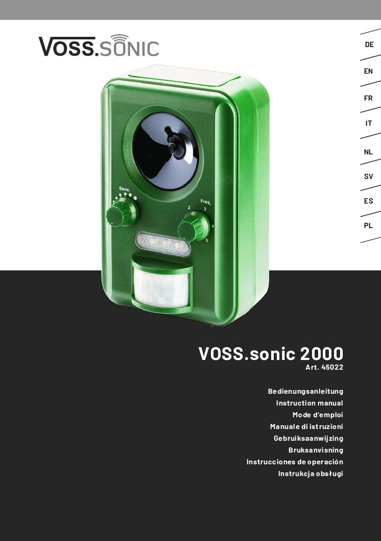 Voss Sonic 2000 - 45022 Bedienungsanleitung