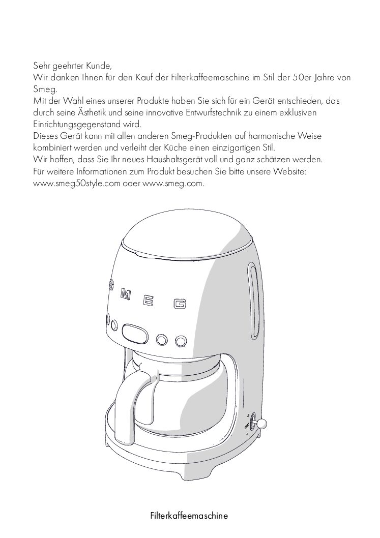 Smeg DCF02 Bedienungsanleitung