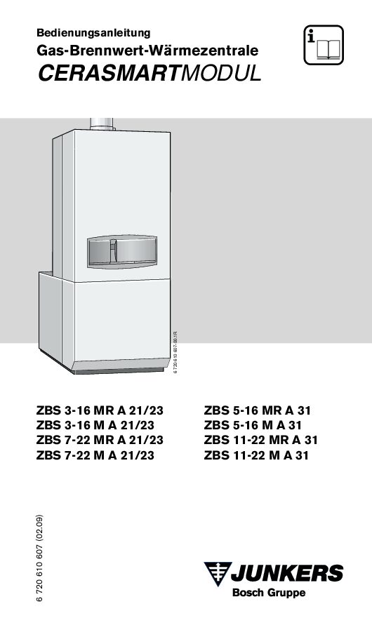 Junkers ZBS 3-16 M A 21-23 Bedienungsanleitung