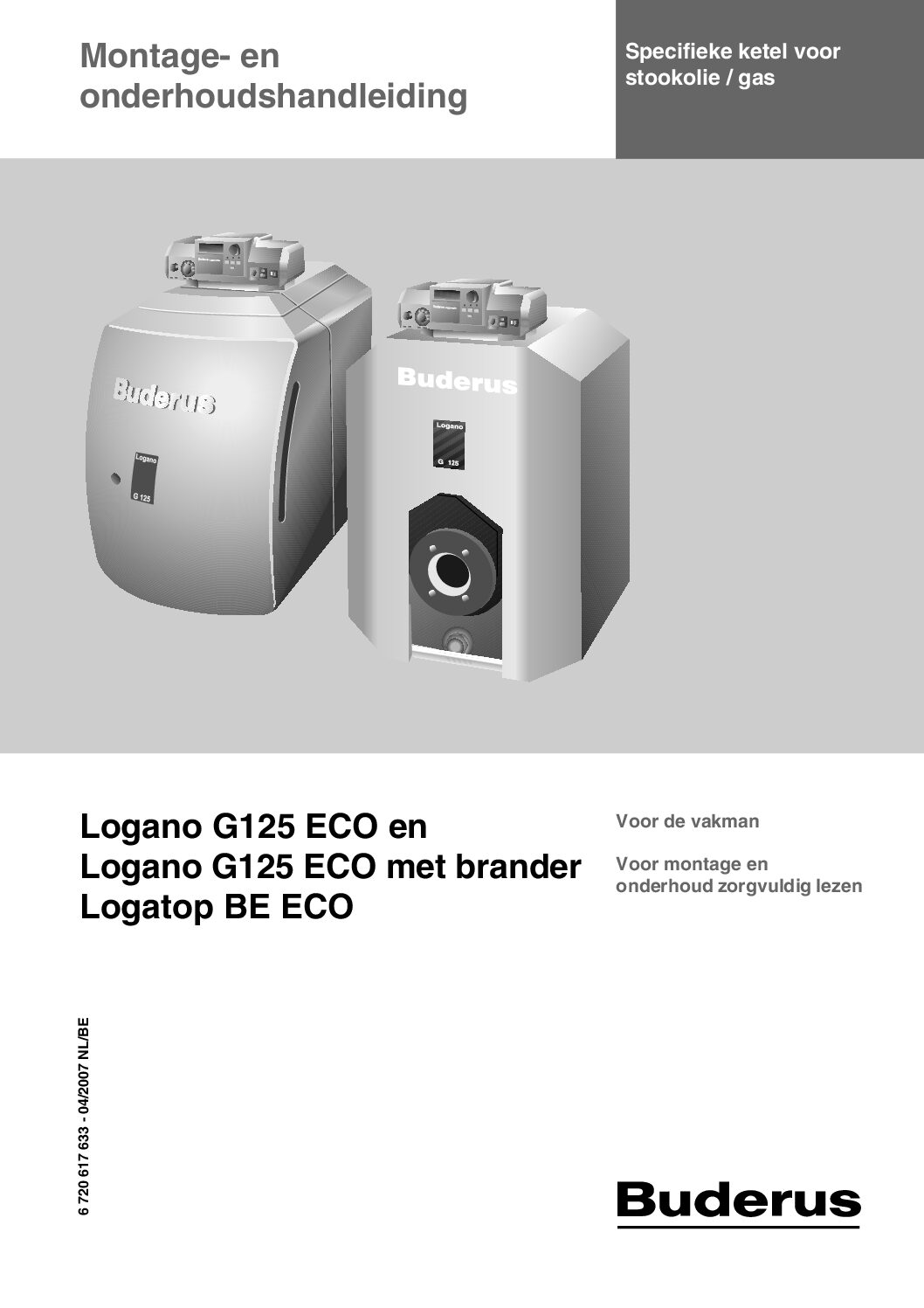 Buderus Logano G125 ECO Bedienungsanleitung