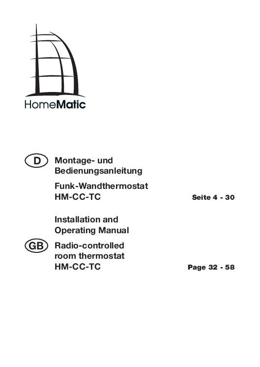 HomeMatic HM-CC-TC Bedienungsanleitung